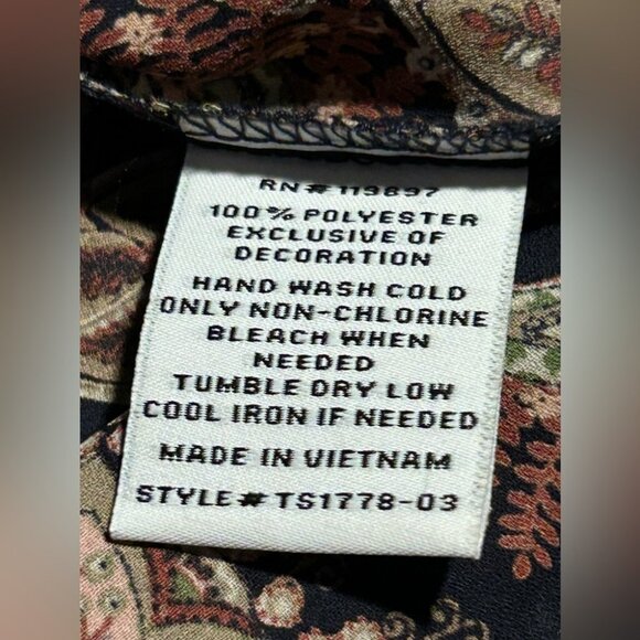 Collective Concepts paisley Blouse women’s Size XL boho keyhole crochet lace - Picture 2 of 6